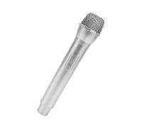 Tonysa Microfono Finto Realistico con Design a Interruttore, Microfono in Plastica con Testa in Rete Ad Alta densità, Simulato Leggero per Spettacoli di Danza Sul Palco (SILVER)