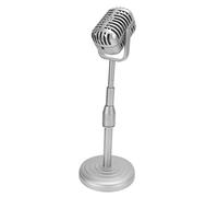 Tonysa Modello di Puntello per Microfono Vintage Puntelli per Fotografia retrò Base Stabile Asta di Supporto Simulazione Set di Supporti per Microfono Vecchio Stile per Foto in Studio (SILVER)