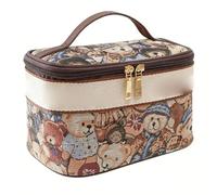 Tonysa Necessaire da Trucco Nylon Portatile Organizer, Beauty Case, per | Spazioso spazio per la cura della pelle, a prova di polvere, adatto ai viaggi, design affascinante dell\'orso