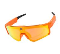 Tonysa Occhiali da Ciclismo Intelligenti con Intelligenza Artificiale 4K, Fotocamera HD da 8 MP, Bluetooth, Controllo Vocale e Stabilizzazione EIS, Ideali per Sci, Ciclismo Ed (Rosso Arancio)