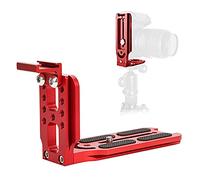 Tonysa Piastra a Sgancio Rapido Universale a Forma di L Piastra per Fotocamera a Forma di L Staffa di Tipo L con Supporto Hot-shoe Rimovibile e Interfaccia di Tipo Arca per Fotocamere (rosso)