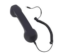 Tonysa Ricevitore Telefonico retrò per Smartphone, Ricevitore Telefonico Cablato Vintage con Cavo di Tipo C, Chiamata Chiara Plug & Play, Decorazione per la Scrivania e Regalo per gli (BLACK)