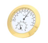 Tonysa Round Thermometer Hygrometer for Instrument Care (GOLD) | Telaio in lega, design compatto, intervallo di umidità 20-100%, intervallo di temperatura -25-55℃