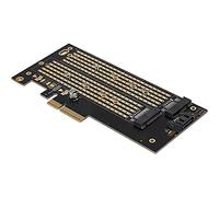 Tonysa Scheda di espansione a Doppio Disco da PCIE a M.2 SATA + NVME PCI-E 3.0 x 4 Scheda PCI-E SSD M.2 SATA/M.2 NVME per 2230 2242 2260 2280 22110 Dimensioni SSD M.2