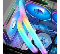 Tonysa Tubo di Raffreddamento Ad Acqua ARGB da 2 Pezzi, 35 Perline per Lampada ARGB, 16,8 Milioni di Colori Programmabili con Sincronizzazione ARGB da 5 V, Installazione Fai da Te,