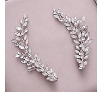 TONZN 2 Confezioni di Fermagli per Capelli con Strass, Accessori per Capelli da Sposa, Fasce con Fermagli per Capelli, Accessori per Capelli da Sposa (Argento)