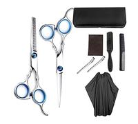 TONZN 9 Pezzi Set di Forbici da Parrucchiere Professionali Forbici da Barbiere Spazzola per Capelli Fermaglio per Capelli Scialle Pettine di Bellezza Adatto per Barbiere Forbici da Taglio per Capelli