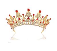 TONZN Accessori per Capelli per Donna Moda Barocco Lusso Cristallo Corona da Sposa Diademi Diadema in Oro Chiaro Diademi Accessori da Sposa per Sposa Oro (Gold S) (Gold Small)