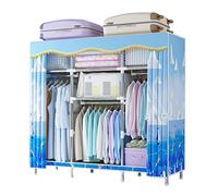 TONZN Armadio in Tela, Armadio Portatile, Organizer per riporre i Vestiti con Asta Appendiabiti, Ripiani, Rivestimento in Tessuto, B-82x45x170cm (A 163x45x170cm)