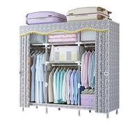 TONZN Armadio in Tela, Armadio Portatile, Organizer per riporre i Vestiti con Asta Appendiabiti, Ripiani, Rivestimento in Tessuto, B-82x45x170cm (D 103x45x170cm)