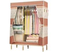TONZN Armadio per Camera da Letto, Armadio in Tessuto Portatile per la casa, armadi Aperti assemblati, Appendiabiti in Legno, Armadio in Tela Singolo (Dimensioni: 155 * 65 cm) ()
