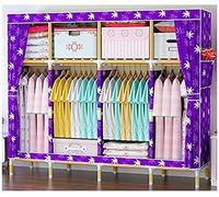 TONZN Armadio Portatile alla Moda in Tessuto Oxford in Legno massello Armadio portaoggetti Semplice (Colore: A) Matrimonio (C)