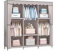 TONZN Armadio Portatile in Tessuto Armadio Semplice in Tessuto, Armadio Aperto Multifunzione Armadio Stabile in Legno massello da Montare, 168 * 170 * 45 cm (Bianco 168 * 150 * 45 cm)