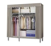 TONZN Armadio, Ripiani per Guardaroba Portatili in Tela, Organizer per riporre Vestiti in Tessuto con Asta Appendiabiti, Ripiani, B-130X45X170cm (E 130X45X170cm)