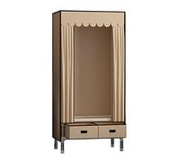 TONZN Armadio, scaffali per Guardaroba Portatili in Tela, Guardaroba in Tessuto con Asta Appendiabiti e 3 cassetti, Organizer per riporre i Vestiti, marrone-70x45x168cm (C 70x45x168cm)