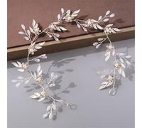 TONZN Cerchietto con Strass di Perle da Donna, Accessori per Capelli da Sposa, Copricapo da Sposa, Accessori per Capelli, Cerchietto in Argento (Argento 20)