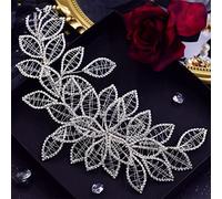 TONZN Cerchietto da Sposa in Cristallo, Copricapo a Foglia, Accessori per Capelli da Sposa, Copricapo da Donna, Copricapo da Concorso di Bellezza (HP256A S)