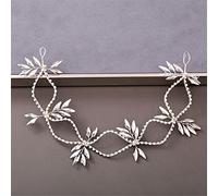 TONZN Cerchietto per Capelli con Strass di Perle da Donna, Accessori per Capelli da Sposa, Copricapo da Sposa, Accessori per Capelli, Cerchietto in Argento (Argento)