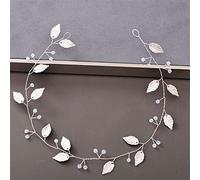 TONZN Cerchietto per Capelli con Strass di Perle da Donna, Accessori per Capelli da Sposa, Copricapo da Sposa, Accessori per Capelli, Cerchietto in Argento (Argento)