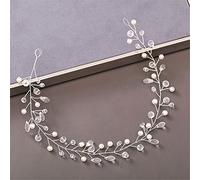 TONZN Cerchietto per Capelli con Strass di Perle da Donna, Accessori per Capelli da Sposa, Copricapo da Sposa, Accessori per Capelli, Cerchietto in Argento (Argento 9)