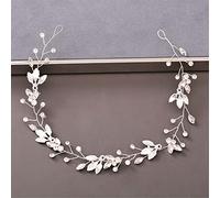 TONZN Cerchietto per Capelli con Strass di Perle da Donna, Accessori per Capelli da Sposa, Copricapo da Sposa, Accessori per Capelli, Cerchietto in Argento (Argento n. 7)