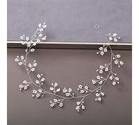 TONZN Cerchietto per Capelli con Strass di Perle da Donna, Accessori per Capelli da Sposa, Copricapo da Sposa, Accessori per Capelli, Cerchietto in Argento (Argento 4)