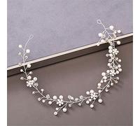 TONZN Cerchietto per Capelli con Strass di Perle da Donna, Accessori per Capelli da Sposa, Copricapo da Sposa, Accessori per Capelli, Cerchietto in Argento (Argento 11)