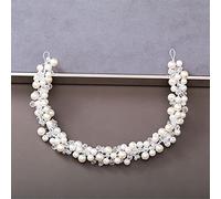 TONZN Cerchietto per Capelli con Strass di Perle da Donna, Accessori per Capelli da Sposa, Copricapo da Sposa, Accessori per Capelli, Cerchietto in Argento (Argento 17)