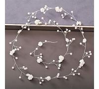 TONZN Cerchietto per Capelli con Strass di Perle da Donna, Accessori per Capelli da Sposa, Copricapo da Sposa, Accessori per Capelli, Cerchietto in Argento (Argento 19)