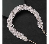 TONZN Cerchietto per Capelli con Strass di Perle da Donna, Fascia per Capelli, Copricapo da Sposa, Copricapo da Regina per Feste (argento13)