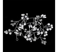 TONZN Cerchietto per Capelli da Sposa con Perle di Cristallo, forcina per Capelli, Damigella d'Onore, Corona di Diamanti per Capelli, Copricapo da Sposa (Argento 1)