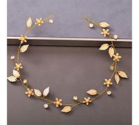 TONZN Cerchietto per Capelli da Sposa con Strass e Perle da Donna, Accessori per Capelli da Sposa, Accessori per Capelli, Cerchietto in Argento (Oro Chiaro 4)