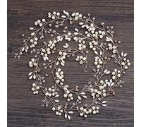 TONZN Cerchietto per Capelli da Sposa in Cristallo di Perle Color Oro Rosa, Copricapo da Sposa, Cerchietto per Capelli da Sposa, Accessori per Capelli Fatti a Mano (Trasparenti)