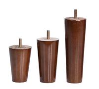 TONZN Confezione da 4 gambe per mobili in legno massello, fuso, filettatura M10, piedini per mobili in legno (dritto 25 cm/9,8 pollici)