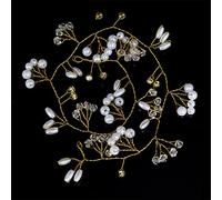 TONZN Copricapo da Sposa con Perle di Cristallo, Cerchietto per Capelli, forcina per Capelli, Damigella d'Onore, Corona di Diamanti per Capelli, Copricapo da Sposa (Oro 1)