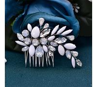 TONZN Copricapo da Sposa Pettine per Capelli da Donna con Strass Opale Copricapo da Sposa Copricapo da Damigella d'Onore (HP318)