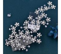 TONZN Copricapo da Sposa Pettine per Capelli da Sposa forcina per Capelli da Sposa con Strass Copricapo da Donna Copricapo da Concorso di Bellezza (Strass Argento)