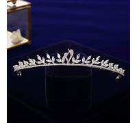 TONZN Copricapo di Diamanti, Copricapo a Foglia, Cerchietto di Cristallo di zircone, Piccoli Accessori per Capelli da Sposa, Cerchietto per Damigella d'Onore