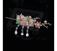 TONZN Copricapo diamantato, copricapo medio, perle superfette, nappa di cristallo, forcina, stile vecchio, accessorio per capelli da sposa, accessori da sposa femminili