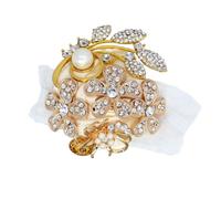 TONZN Corpetto Rosa Perla Rossa Adatto per Braccialetto Fiore da Polso da Sposa con Strass Giallo Crema (Corpetto Giallo Crema 6 cm x 11 cm)