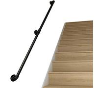 TONZN Corrimano per ringhiera per Scale 1ft-20ft Corrimano per Scale, staffe a Parete in Ferro battuto, ringhiera per Scale per Tubi Interni Antiscivolo di Sicurezza (Dimensioni ()