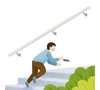 TONZN Corrimano per Scale Corrimano in Legno Bianco - Kit Completo da 1 Piede a 20 Piedi, Asta di Supporto per ringhiere per Scale Antiscivolo per corridoio ()