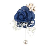 TONZN Corsetto di fiori da polso da 1/2/6 pezzi e braccialetto di fiori da polso per damigella d'onore da sposa dorato con catena a pera (Corsage (7cmx11cm))