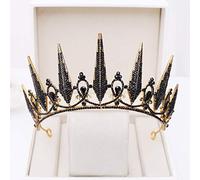 TONZN Diadema di Diamante da Donna Accessori per Capelli da Matrimonio, Stile Diadema e Corona di Cristallo Nero
