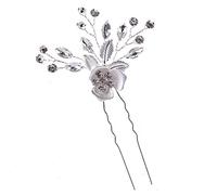 TONZN Fascia per Capelli con Fiori Accessori per Capelli da Sposa Copricapo con Fiori di Strass Copricapo da Sposa Pettine per Capelli Fermaglio per Capelli Accessori per Capelli da Sposa (Argento 1)
