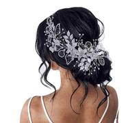 TONZN Fascia per Capelli da Sposa a Forma di Foglia, Copricapo da Sposa, Accessori per Capelli da Sposa, Accessori per Capelli da Donna (Argento 1 pz (1 Confezione))