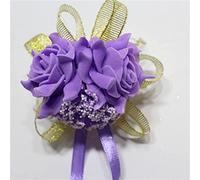 TONZN Fiore da Polso in Schiuma da Polso, Fiore all'occhiello da Sposa, in 12 Colori, Nastro in Seta Rosa, Corpetto da Sposa, Braccialetto Decorativo da Polso, Damigella d'Onore, Fiori da Matrimonio