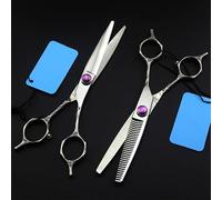 TONZN Forbici per Capelli Professionali a Due Code da 6 Pollici Set Taglio da Barbiere Taglio di Capelli cesoie per diradamento Forbici da Parrucchiere
