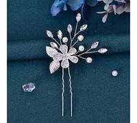 TONZN Forcina per Capelli a Forma di U da Donna, forcina per Capelli da Sposa, forcina per Capelli in Lega, Fiore, Copricapo da Sposa, forcina per Capelli da Ragazza (HP504)