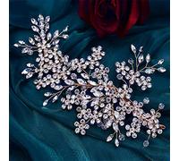TONZN Forcina per Capelli da Sposa Forcina per Capelli in Cristallo Copricapo da Sposa Copricapo da Sposa con Strass (G a Sinistra)